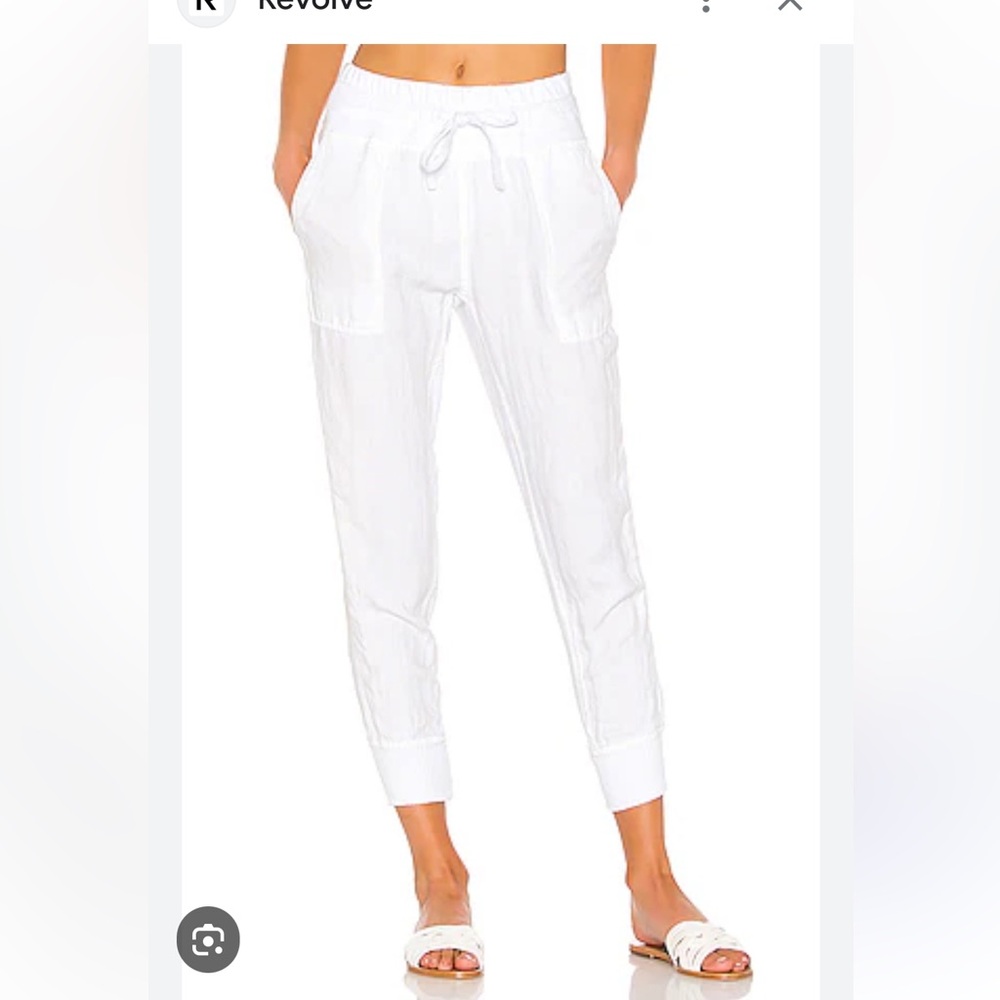 Canvas Linen Relaxed Pant in white
